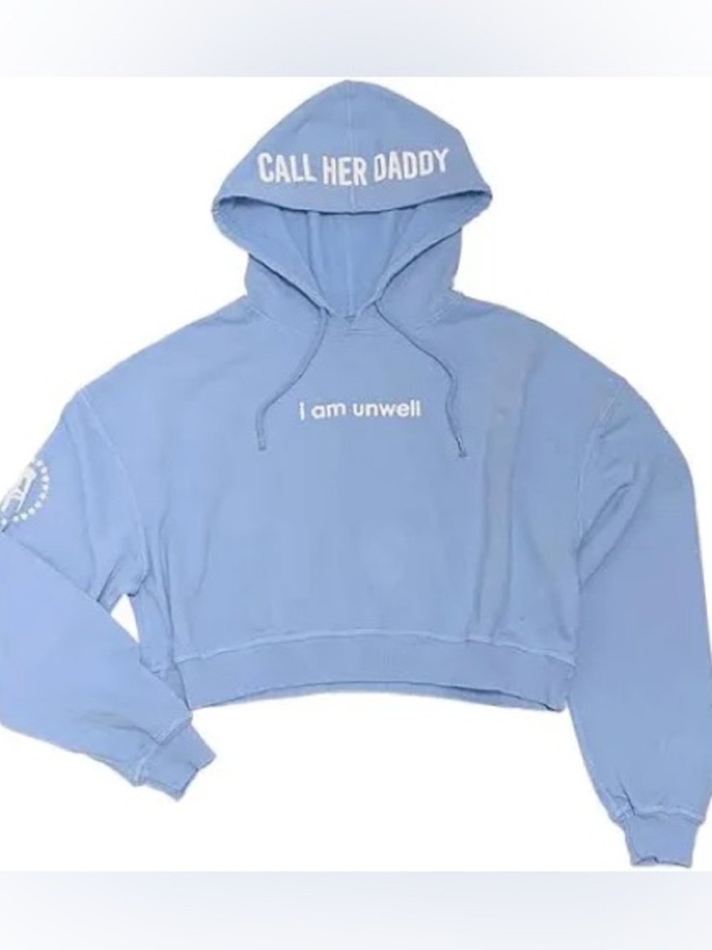 Call Her Daddy Blue Cropped Hoodie